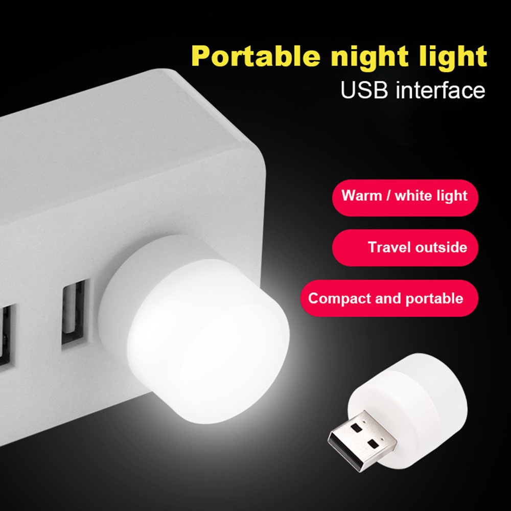 [SẴN SÀNG] Ánh sáng trắng 6500K Đèn ngủ USB Đèn LED di động Mobile Power Light &#39;Zone