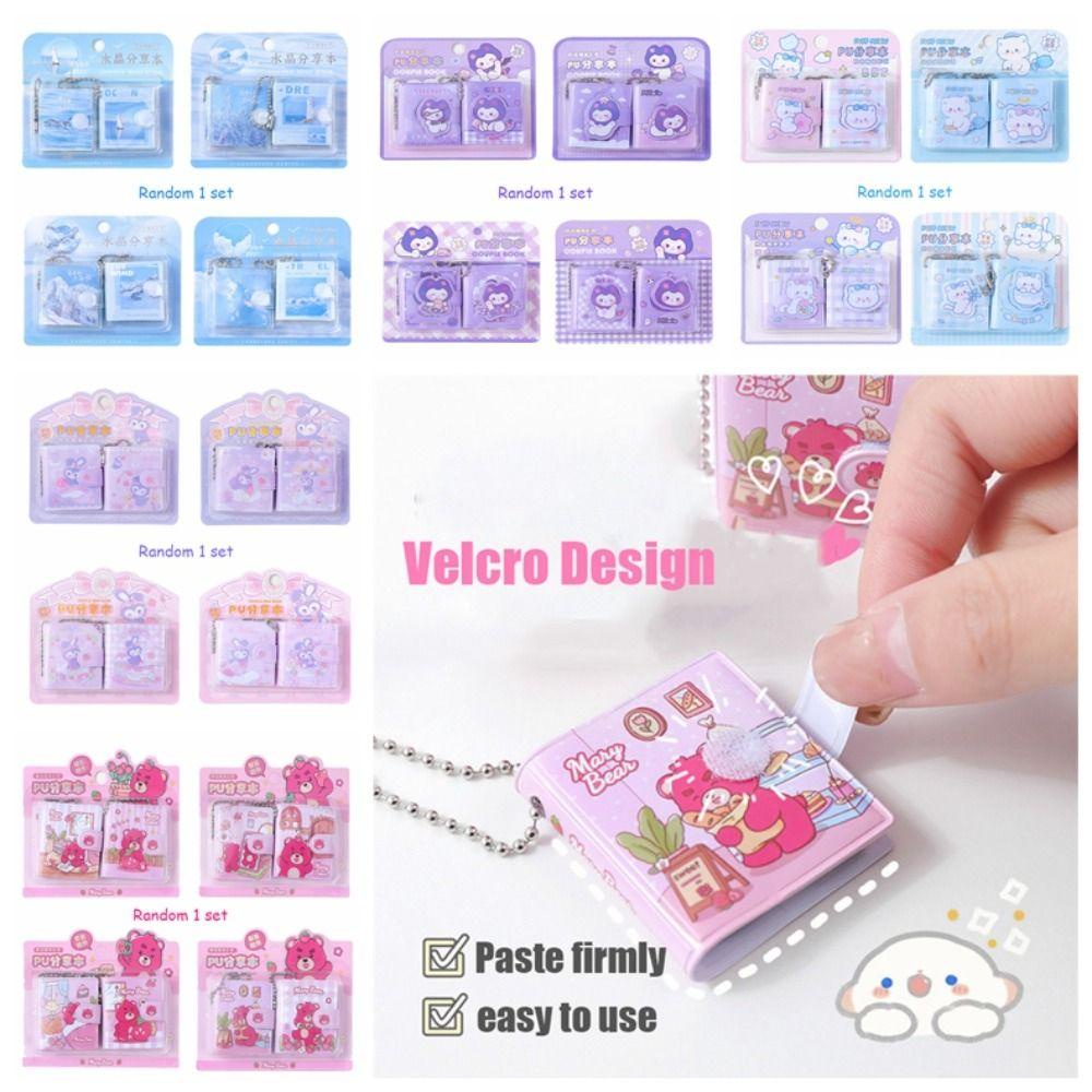 Lanfy Set 2 Sổ Tay mini Họa Tiết Hoạt Hình Gấu Dâu Tây Dễ Thương Kèm Móc Khóa