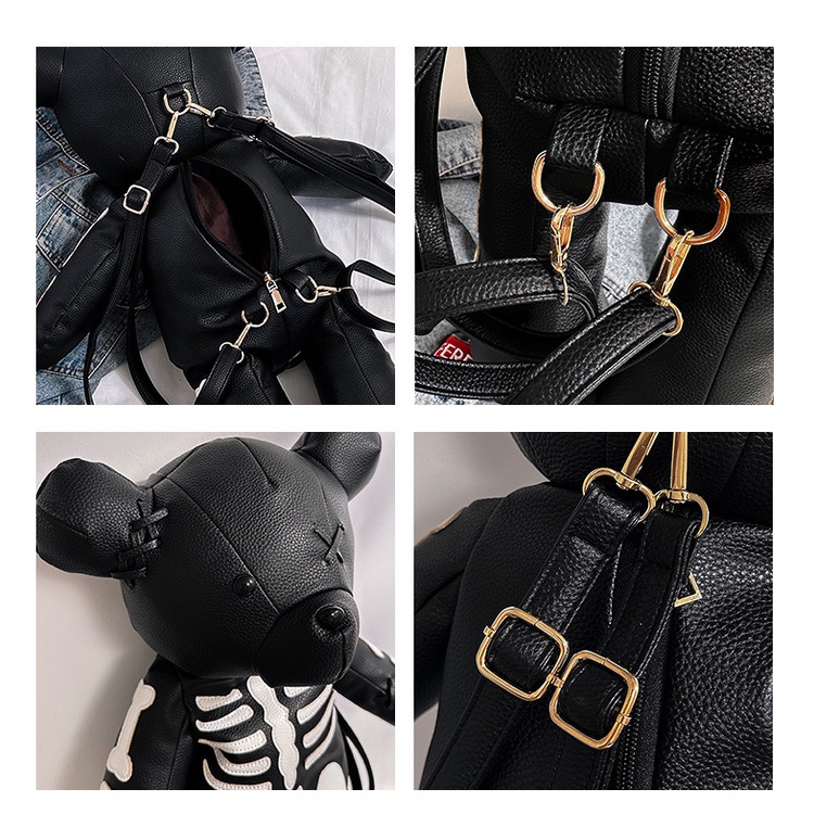 Ba Lô Hình Gấu Bông Phong Cách Harajuku Âu Mỹ Cho Nữ