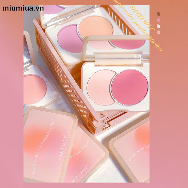 Miumiua🔮Bảng Phấn Má Hồng Sweet Mint 2 Màu Phấn Mịn Nhẹ Nhàng Trang Điểm Tự Nhiên