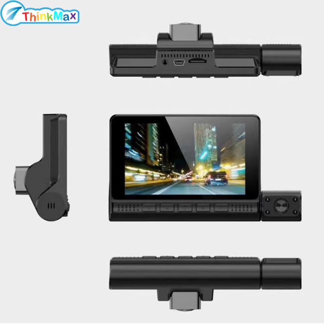 Camera Hành Trình Màn Hình Cảm Ứng Hồng Ngoại 4 Inch Hd 1080p 3-lens Cho Xe Hơi