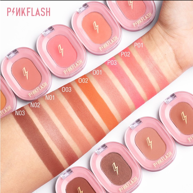 Phấn má hồng PINKFLASH trang điểm làm đẹp 11 màu tùy chọn cho mọi tone da 30g F01