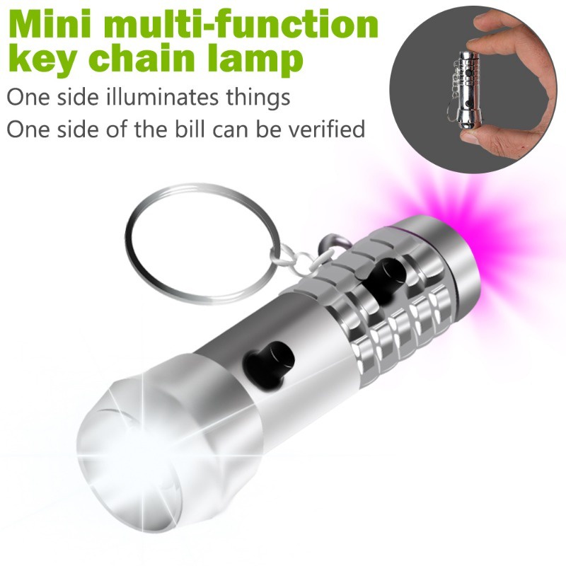 Móc Khóa Đèn Pin Mini Đa Năng Sử Dụng Kép