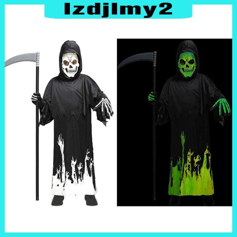 Áo Choàng Hóa Trang Grim Reaper Kèm Mũ Trùm Dùng Trong Lễ Halloween