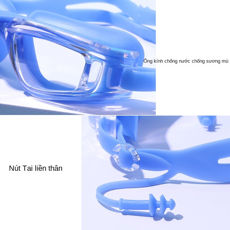 Kính Bơi Người Lớn Silicone Trong Suốt Chống Sương Mù Chống Thấm Nước Dành Cho Nam Và Nữ HZGFE0049