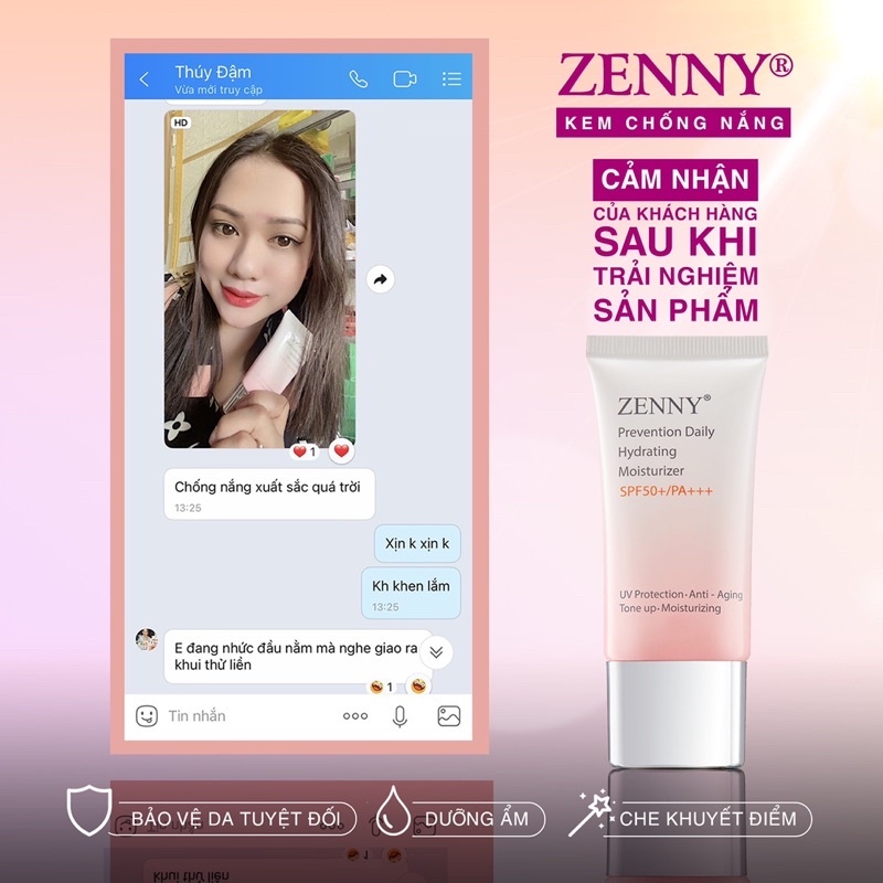 Kem Chống Nắng Zenny Bảo Vệ Da Khỏi Tia UV,Nâng Tone Trắng Hồng - ZENNY COSMETIC