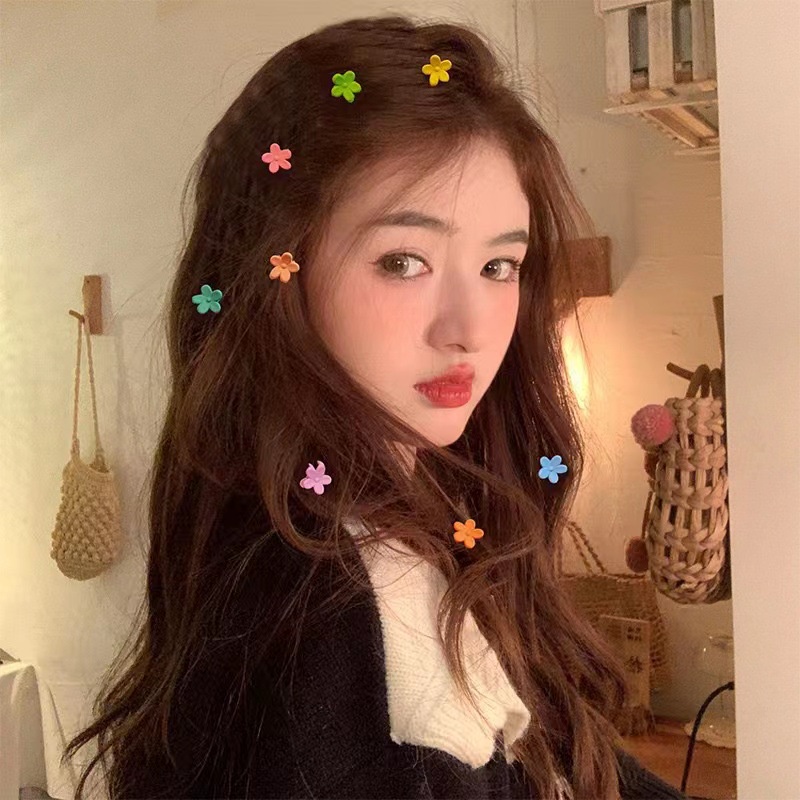 Haimeikang Set 10 Kẹp Tóc Hình Bông Hoa Màu Sắc Ngọt Ngào Phong Cách Hàn Quốc Cho Nữ