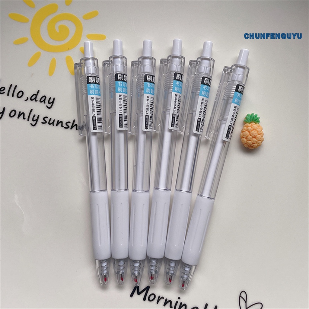 Set 6 Bút Mực Gel Màu Đen Ngòi 0.5mm Nhanh Khô Tiện Dụng Cho Văn Phòng / Trường Học