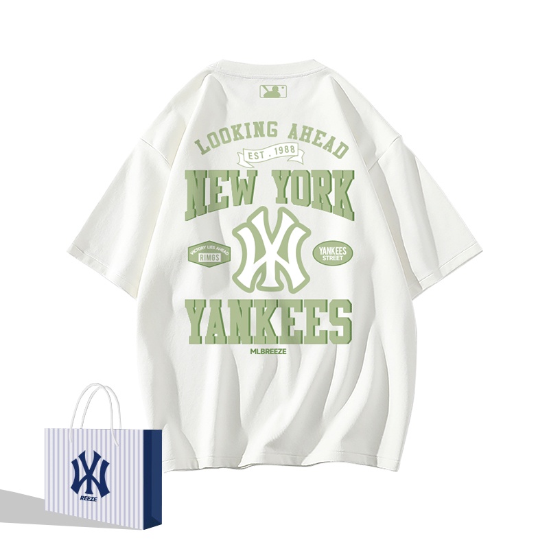 N-y co-thương hiệu mùa hè hợp thời trang thương hiệu nam crewneck cotton, tay ngắn, túi rời casual top couple t-shirt