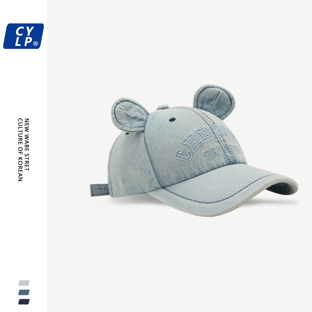 Mũ Lưỡi Trai Denim Thêu Chữ Phong Cách Hàn Quốc Dễ Thương Chất Lượng Cao