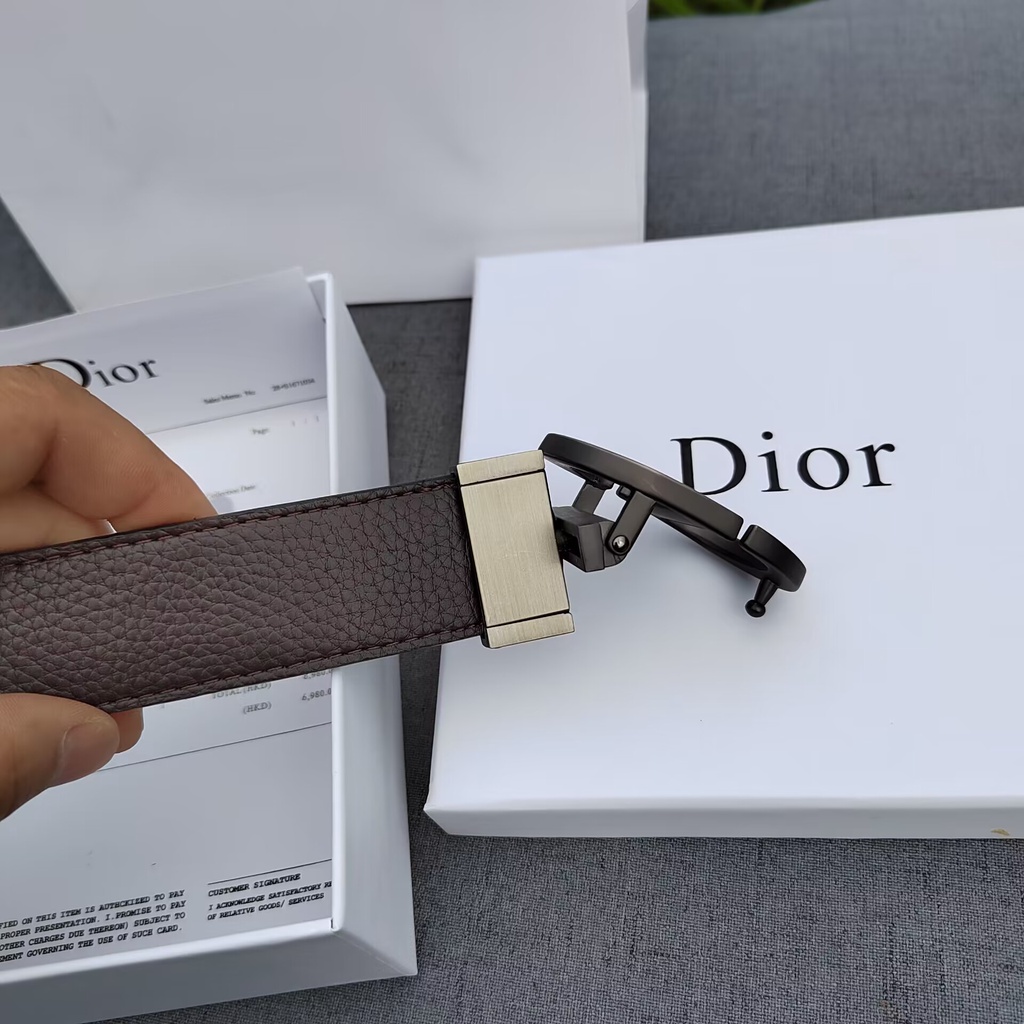 Dior thắt lưng mỏng da thật dây đeo thắt lưng thời trang blogger xu hướng thắt lưng ghim khóa thắt lưng nam và nữ đồng quê