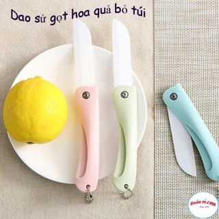 Dao Sứ Gọt Hoa Quả Gấp Gọn Mini, Dao Xếp Văn Phòng Cầm Tay Sắc Bén Chống Gỉ