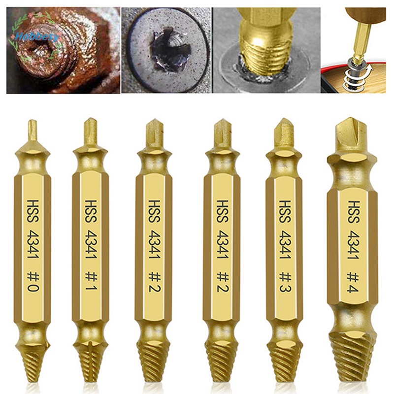 Hbgi> 6 cái bị hư hỏng vít extractor khoan Bit Set đưa ra bị hỏng vít Bolt Remover Hot