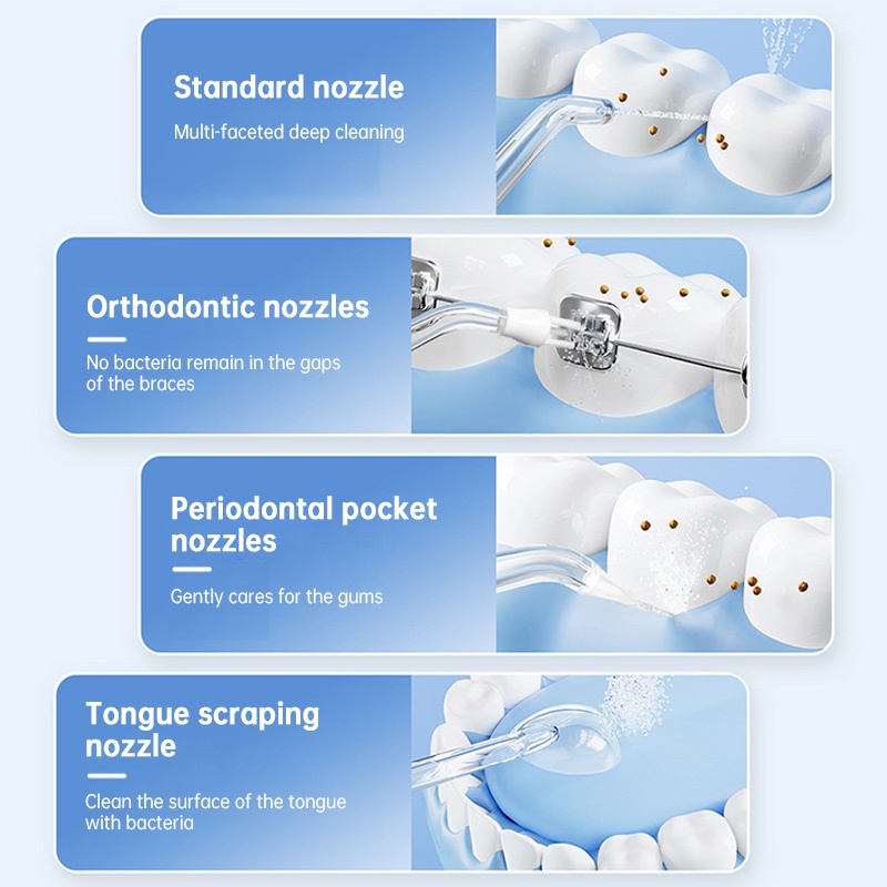 Máy súc miệng, máy làm sạch răng, máy tăm nước điện gia dụng cầm tay, máy làm sạch răng, vết ố và vôi răng