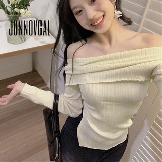 Áo nữ JUNNOVGAL ôm dáng vừa vặn thon eo khí chất thời trang mới