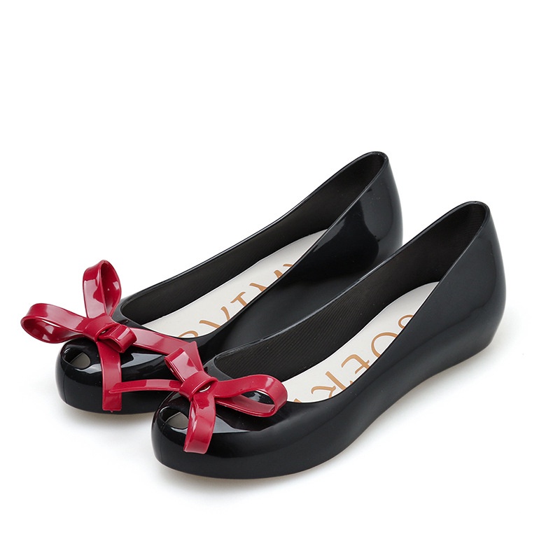 Gi y nh n Giày Thạch Đế Phẳng Cao Trong Suốt Thắt Nơ Phong Cách Hàn Quốc Mùa Hè Cho Nữ FAM9