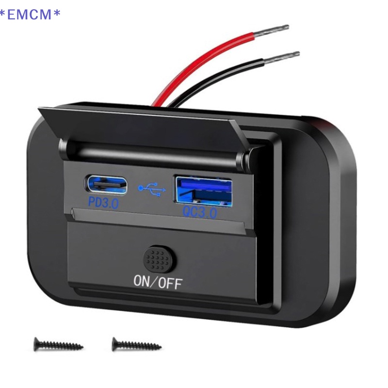 Ổ Cắm Sạc Nhanh PD Type C Cổng USB Kép 12V / 24V Dành Cho Xe Hơi / Xe Máy / Tàu Thuyền Mới