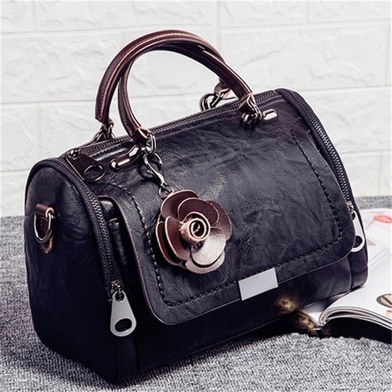 Túi Đeo Chéo Vai Bằng Da Thật 8 Màu Tùy Chọn Phong Cách Retro Dành Cho Nữ