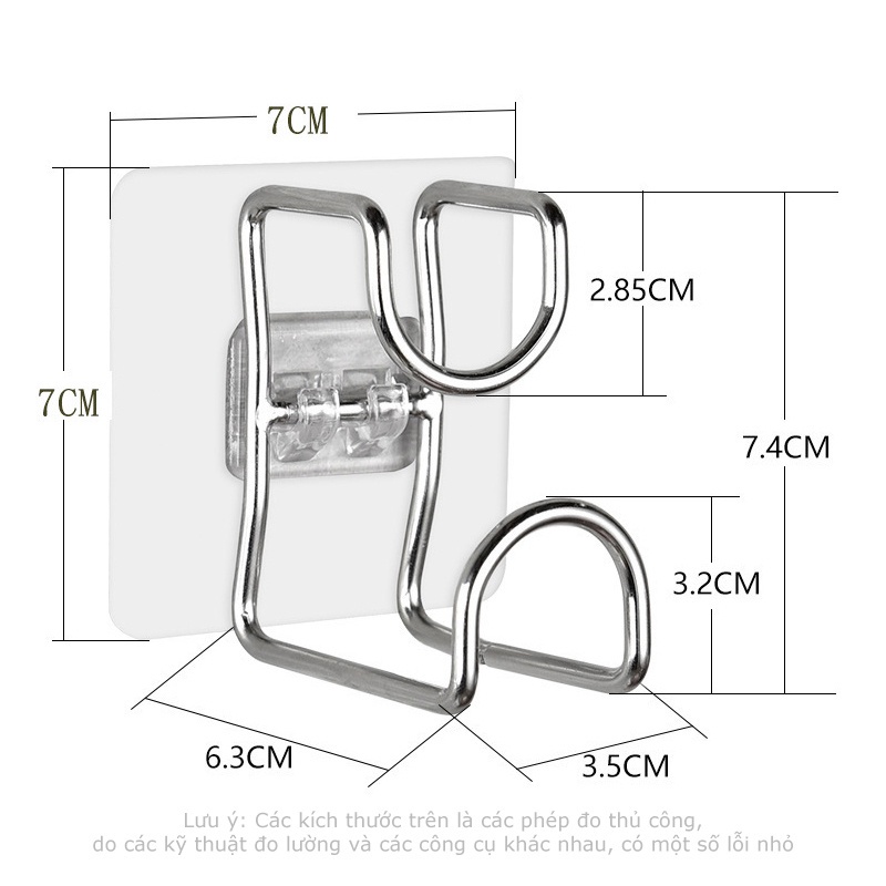 Móc Inox Dán Tường Treo Thau Chậu Khăn Quần Áo/ Giá Gắn Tường Treo Đồ Nhà Bếp Nhà Tắm SUNNY DAY