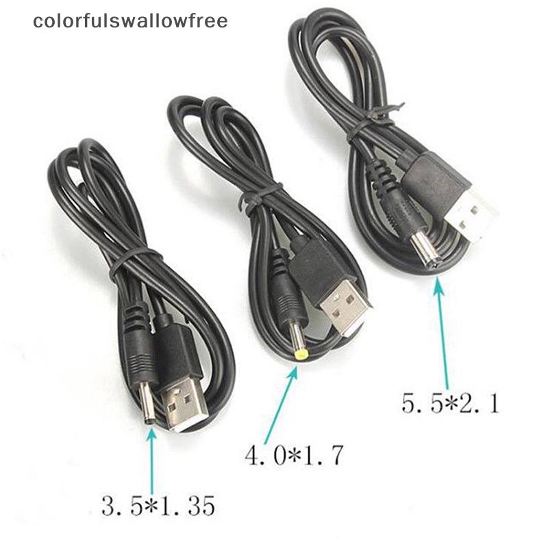 Colorfulswallowfree cổng usb đến 2,5 3,5 4,0 5,5mm 5v dc barrel jack cáp nguồn đầu nối dây cáp đen abc
