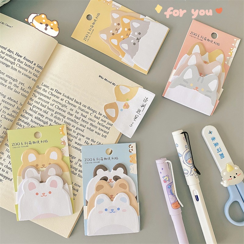 Hoạt Hình Vuông Post-it Note Miếng Dán Rách Miếng Dán Tin Nhắn Nhãn 45 Trang Văn Phòng Phẩm Ghi Nhớ Giấy Dán Ghi Chú -top3C01