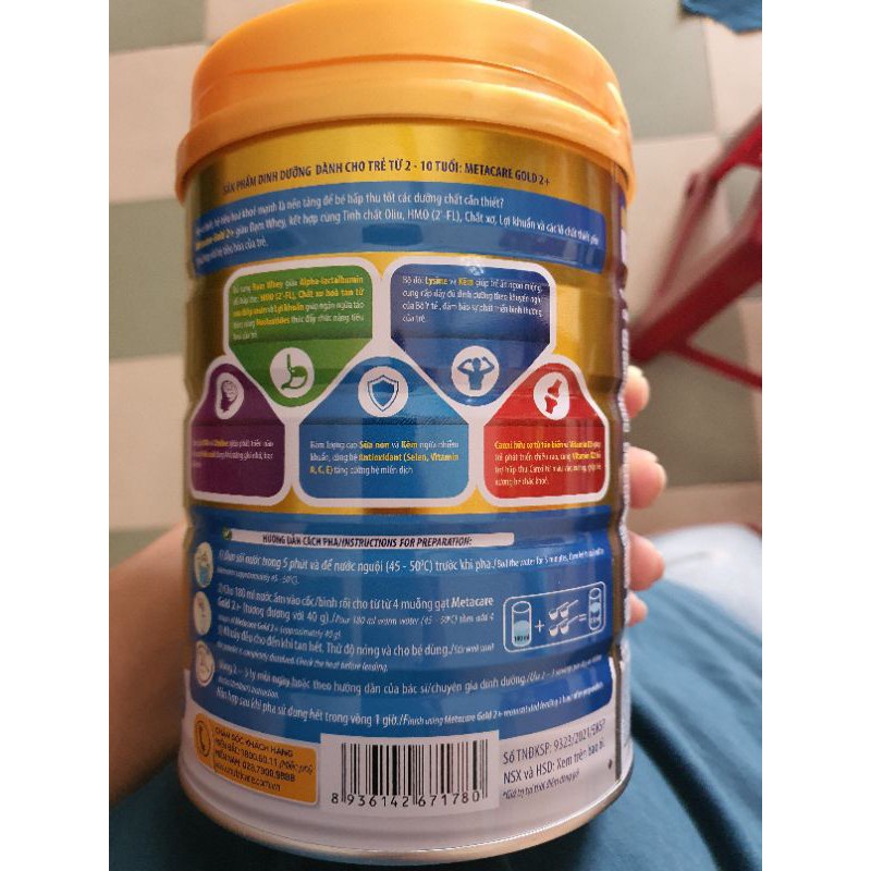 Sữa MetaCare Gold 2+ 900g Chính hãng