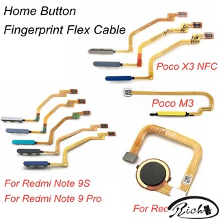 Đối với xiaomi redmi note 9 pro note 9s poco x3 nfc m3 nút home vân tay menu phím quay lại cảm biến phím flex cáp