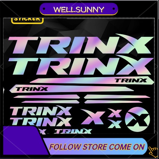 Trinx holographic / oil slick bike vinyl sticker decal cho xe đạp leo núi và xe đạp đường bộ và fixie