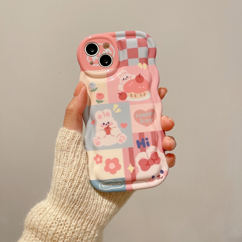 Ốp lưng điện thoại iphone cute dessert bunny pink dành cho 7 7plus 8 8plus xs xr 11 12 13 14 pro plus promax cartoon girl