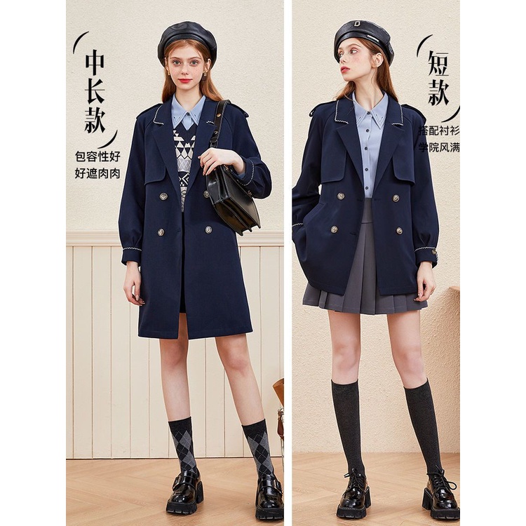 Áo Khoác Gió Tay Dài Phong Cách Phương Tây Thời Trang Xuân Thu Mới 2023