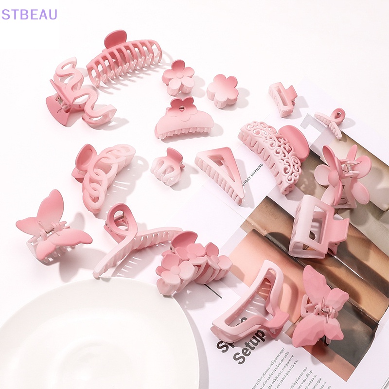 Kẹp tóc hoa anh đào frosted grab kẹp cá mập đa năng tươi kẹp pan hair grab trang sức mme