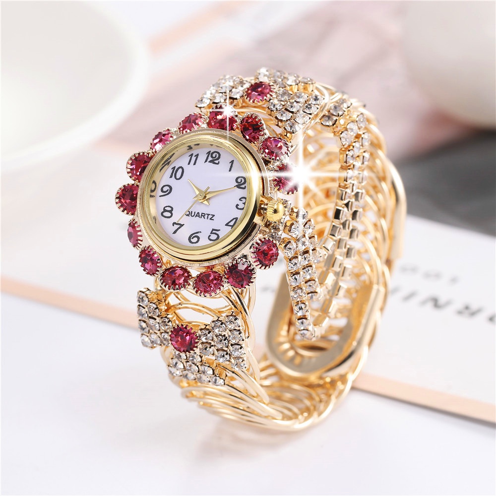 Đồng hồ nữ mới kim cương tính khí thạch anh đồng hồ đeo tay hợp kim thời trang đồng hồ nữ
