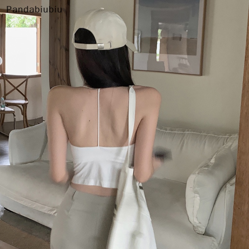 Áo ba lỗ hở lưng có dây mùa hè gợi cảm Áo Hai Dây Mỏng không tay màu trơn cho nữ