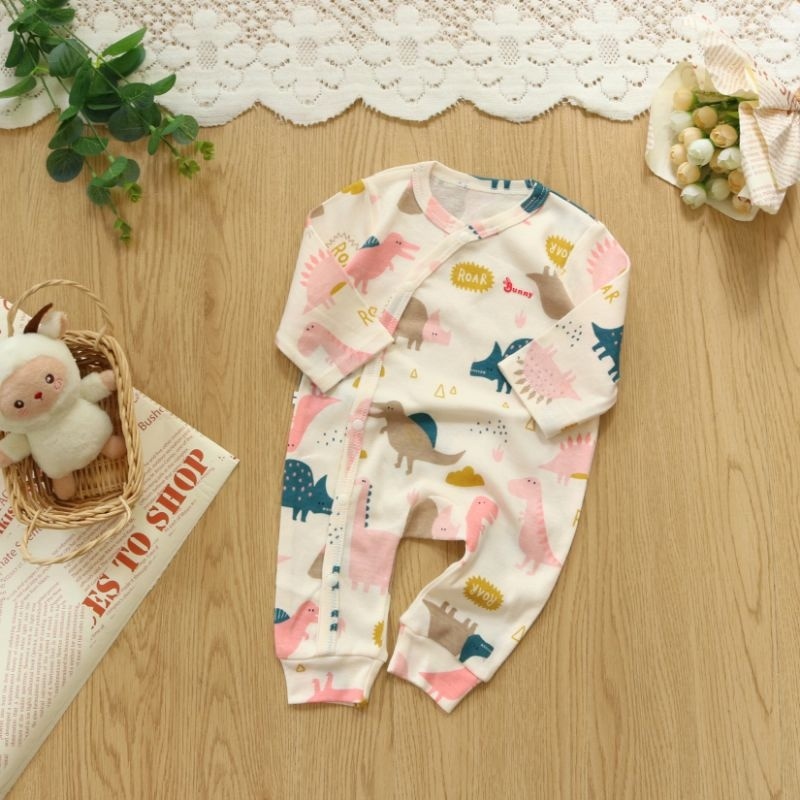 Body dài sơ sinh thu đông cho bé gái hiệu Bunnybaby chất thun 100% cotton cho bé 3-10kg