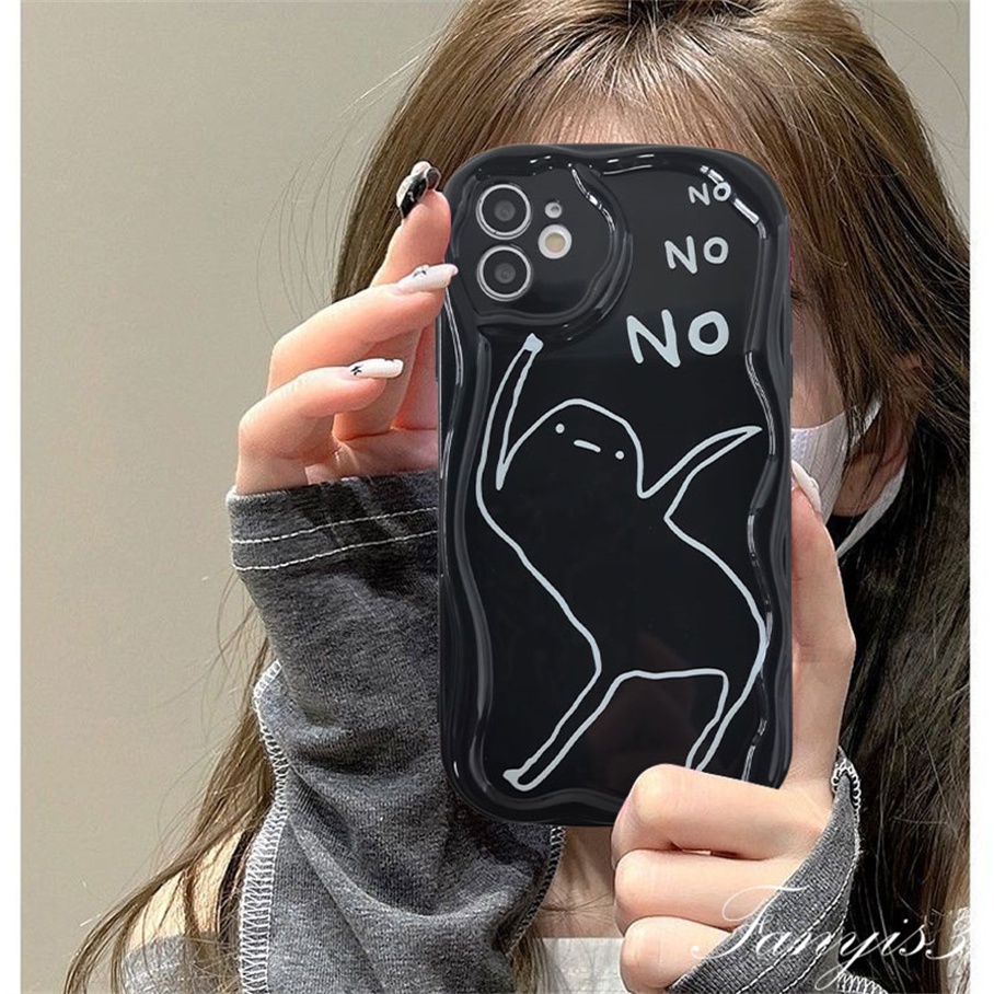 Tương thích cho iphone 14 13 12 11 pro max x xr xs max 8 7 6s plus se 2020 funny line man 3d wavy clear curved edge phone case soft silicon protection cover