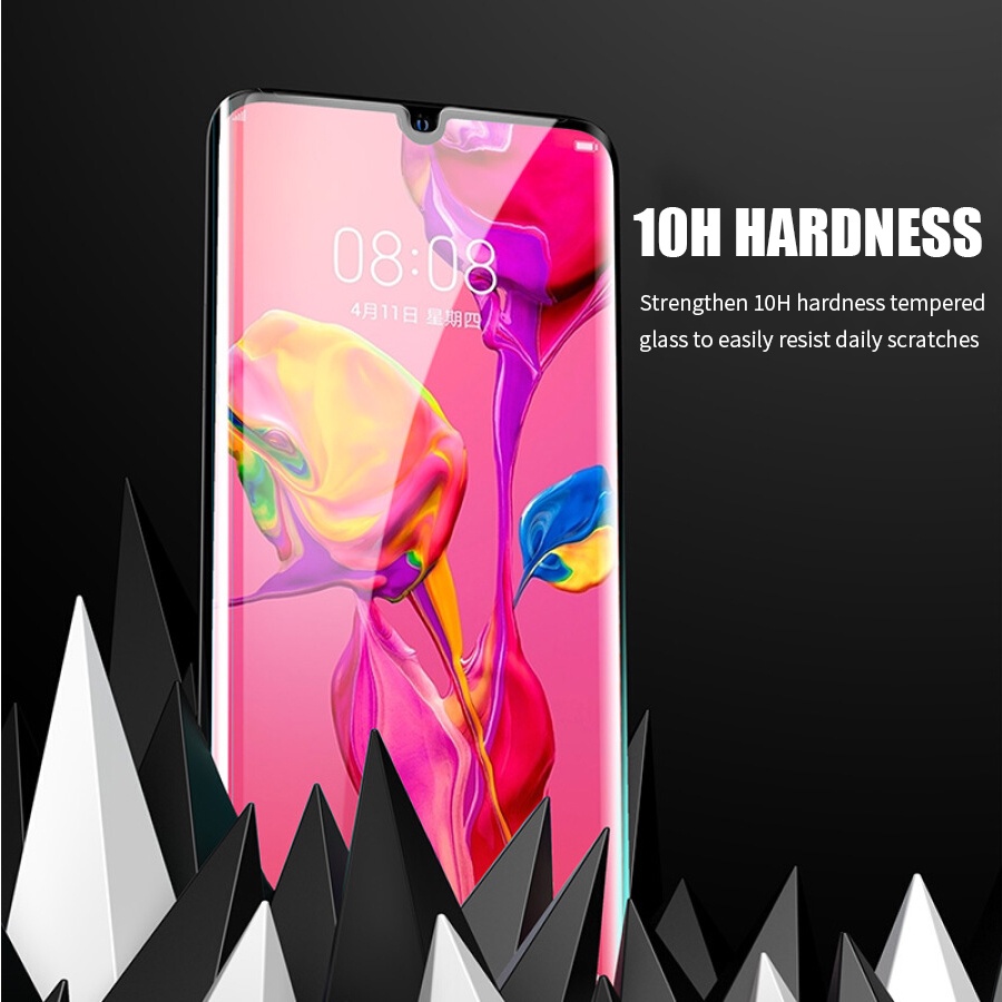 Bảo vệ màn hình bằng kính cường lực cong đầy đủ cho huawei p30 p40 p50 pro mate 20 30 40 nova 8 9 10 pro