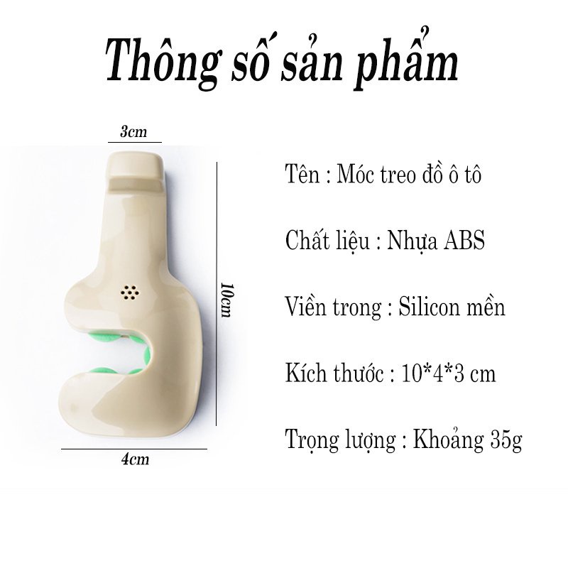 Hộp 2 Móc Treo Đồ Treo Đồ Sau Ghế Ô Tô Xe Hơi Độ Bền Cao