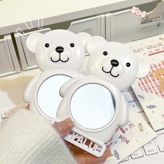 Gương gấu phim hoạt hình dễ thương carry-on makeup single-sided mirror gương mỹ phẩm mini cầm tay