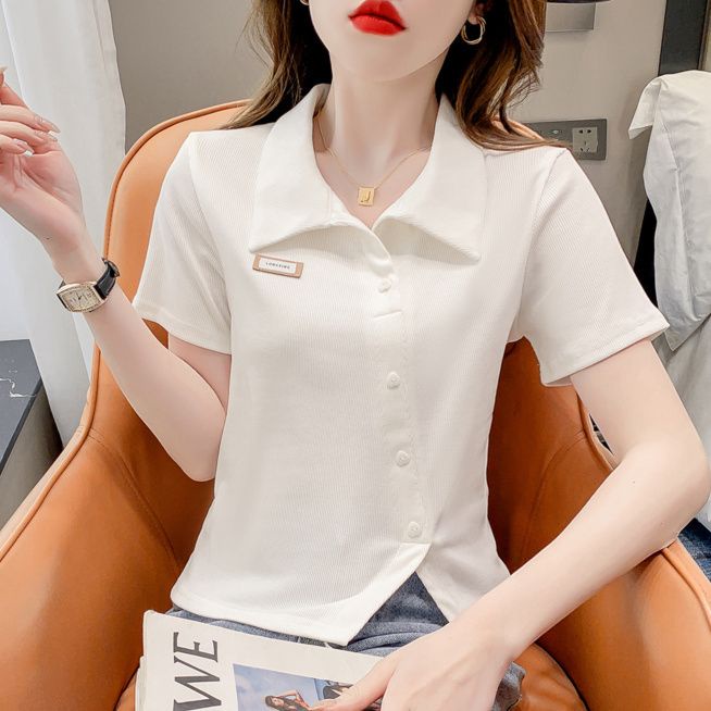 Áo Thun polo Ngắn Tay Dáng Ôm Thiết Kế Xẻ Tà Thời Trang Mùa Hè Hàng Mới Dành Cho
