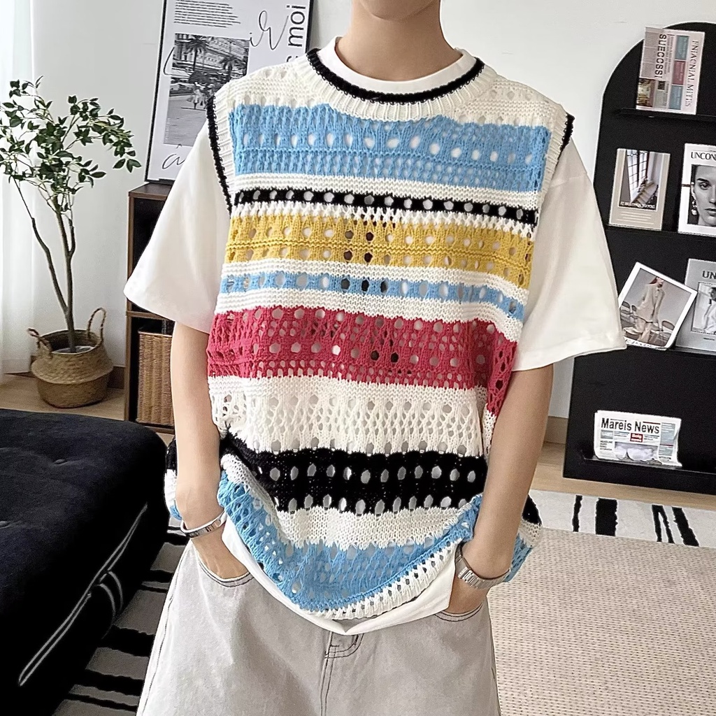 Áo Len Không Tay Phong Cách Hàn Quốc Trẻ Trung Dành Cho Nam