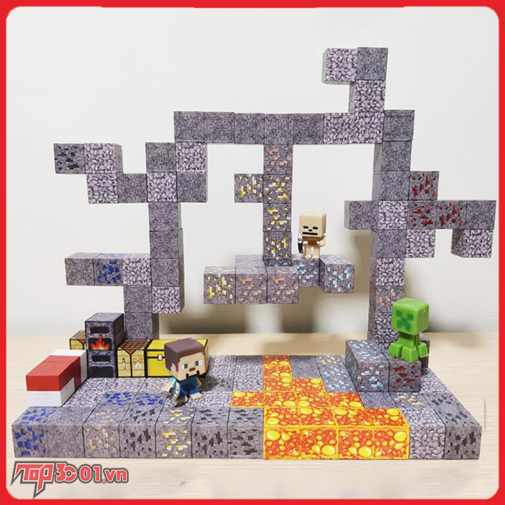 Minecraft Thế Giới Của Tôi Tự Làm Ngoại Vi Nam Châm Khối Đồ Chơi Mỏ Lắp Ráp Khối Nam Châm Khối Xây Dựng Mô Hình Giáo Dục Trẻ Em Quà Tặng-top3C01