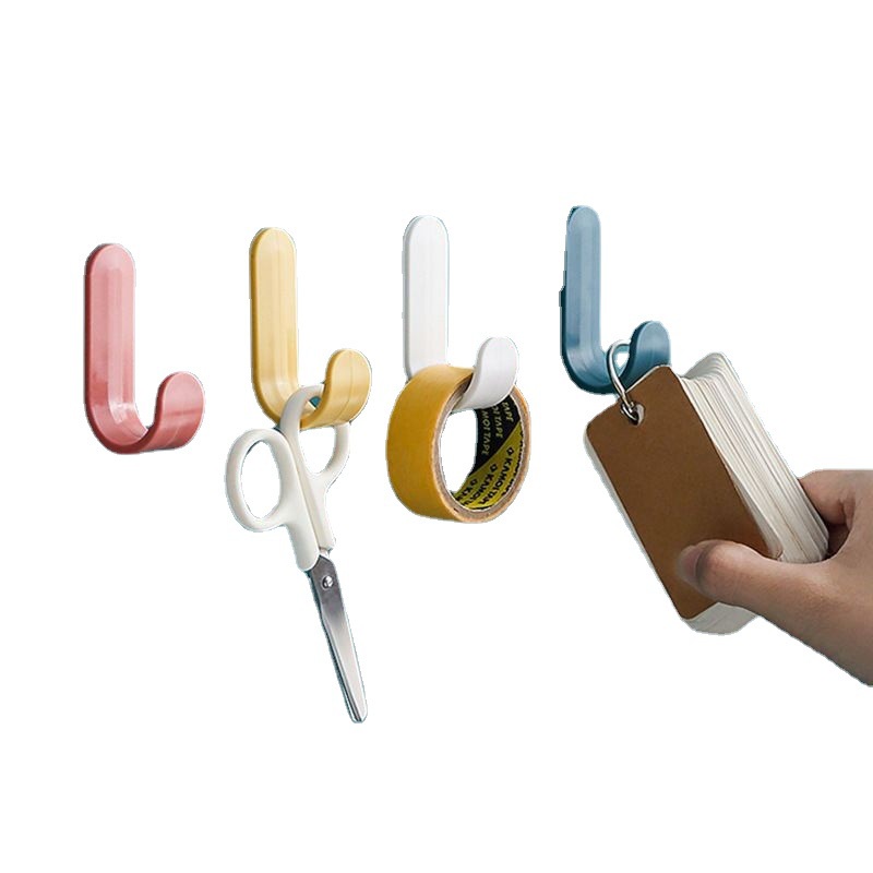 ♕ 6 móc tự dính Móc treo tường nhà bếp Móc dính chống nước Treo khăn phòng tắm Chìa khóa móc túi áo khoác