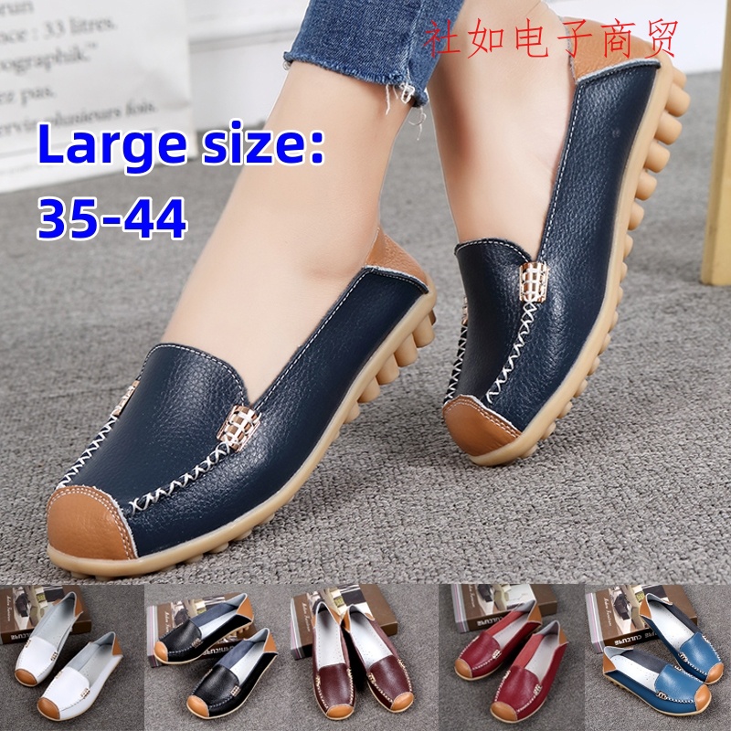Giày Lười Da Đế Bằng Màu Trắng Thời Trang Công Sở Cao Cấp Cho Nữ