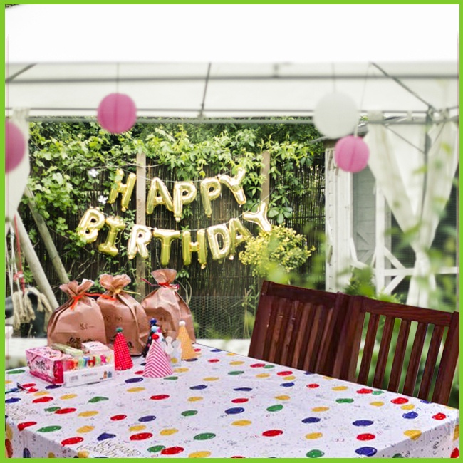 Khăn Trải Bàn Dùng Một Lần Chống Nước In Hình Bong Bóng Nhiều Màu Sắc