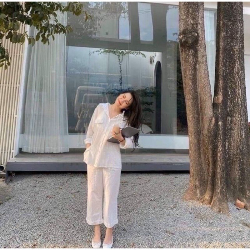 Set bộ đũi trắng dài tay 2 túi hộp nhiều màu sắc b130 HASCOO DD