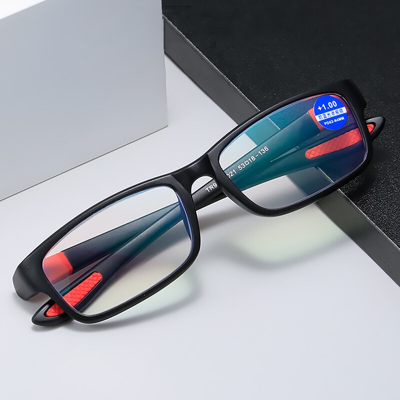 Kính Đọc Sách Hai Màu Chống Ánh Sáng Xanh Đỏ Đen Siêu Nhẹ Cho Nữ