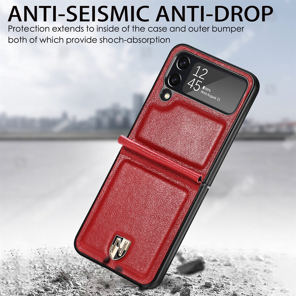 Ốp Điện Thoại Da Sang Trọng Cho Samsung Galaxy Z Flip4 Z Flip3 Premium Samsung Z Flip4 Z Flip3