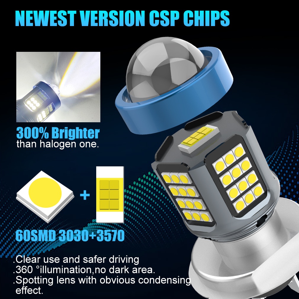 360° Đèn Pha LED T19 P15D H4 H6 DC12V-60V 8000LM Hai Màu Siêu Sáng Dành Cho Xe Mô Tô