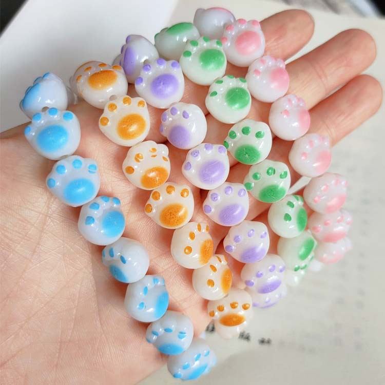 Vòng Tay Ngọc Bích Hình Chân Mèo Dễ Thương