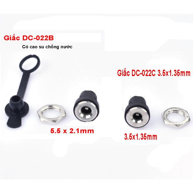 Giắc sạc DC-022B 5.5x2.1mm DC-022C 3.5x1.3mm phi 7.5mm